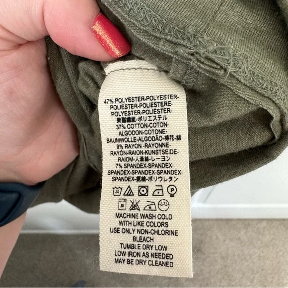 🎉HP!🎉 We the Free Saratoga Top Green Size Small Boho Asymmetric Off the Shoulder - Picture 14 of 14